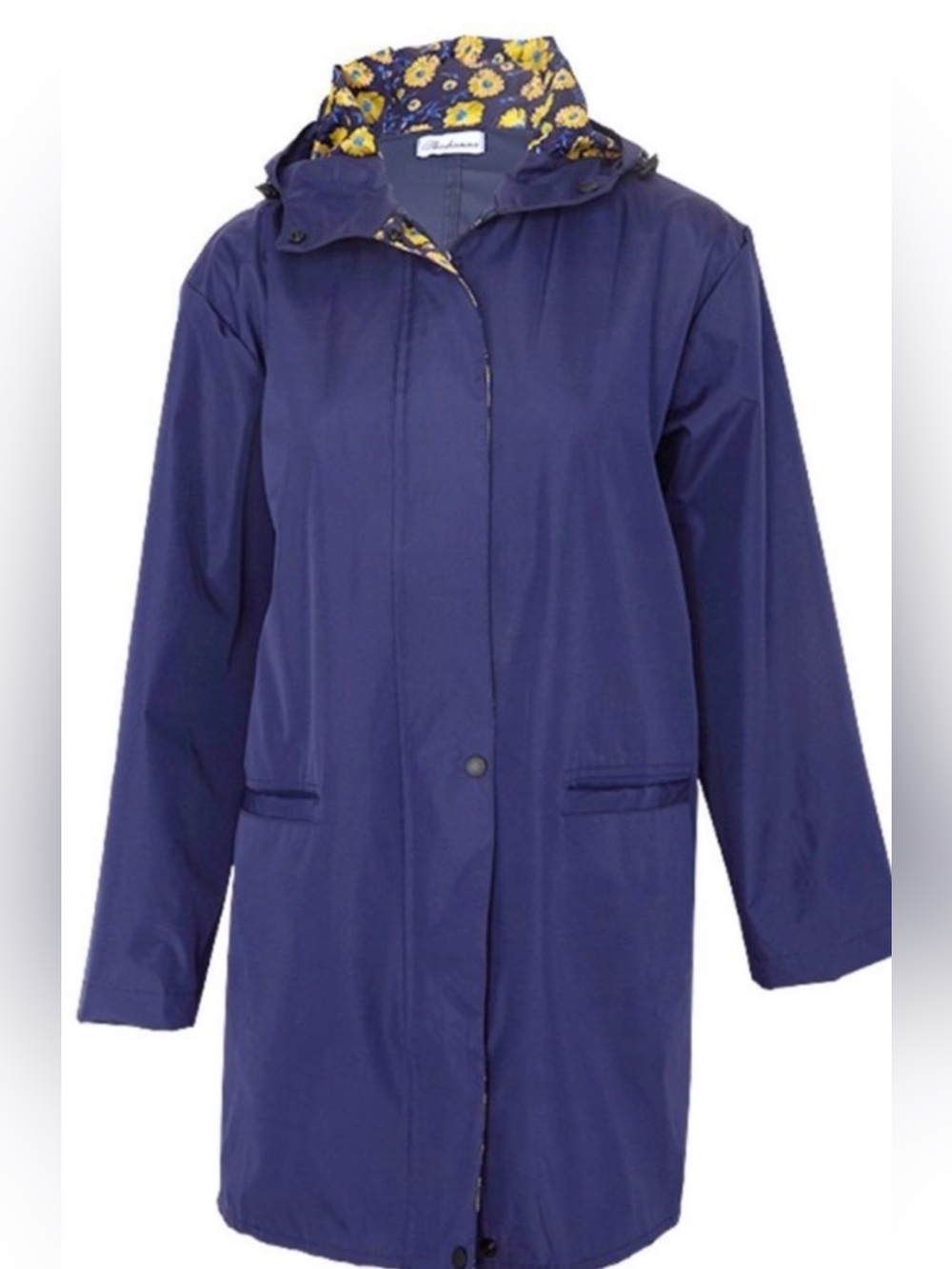Shoshanna raincoat NWT size m-l. Blue with yellow flowers.